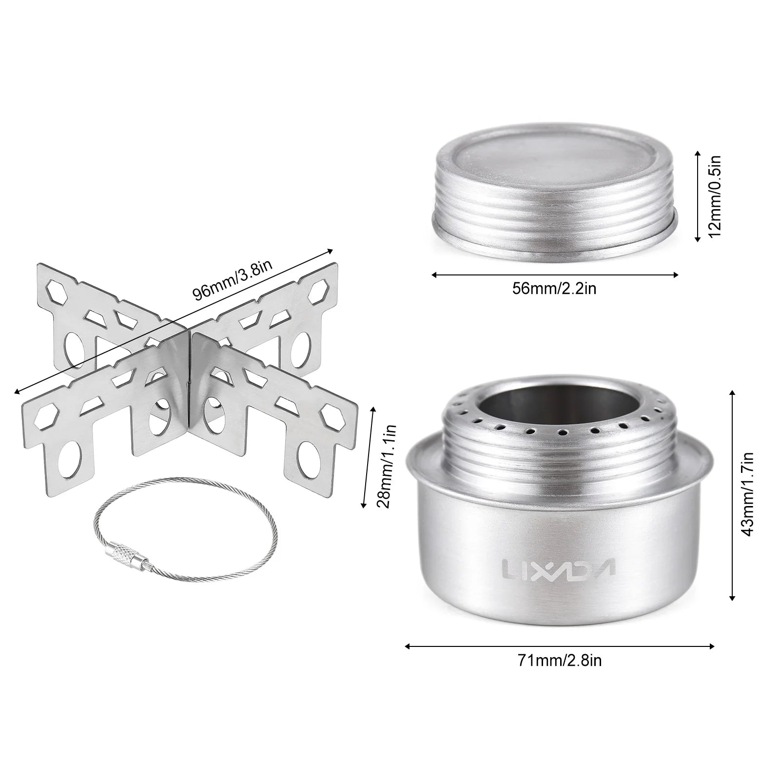 Outdoor Mini Alcohol Stove Aluminum Alloy Alcohol Stove with Lid Outdoor Camping Hiking Backpacking Cooking Stove