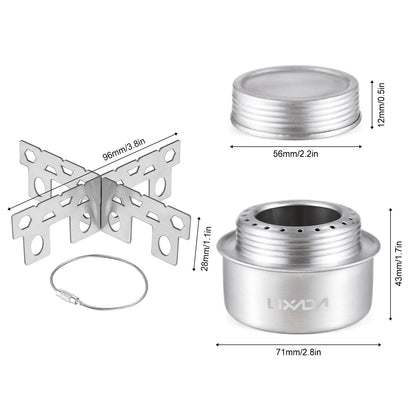 Outdoor Mini Alcohol Stove Aluminum Alloy Alcohol Stove with Lid Outdoor Camping Hiking Backpacking Cooking Stove