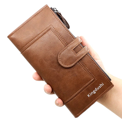 Fashionable New Women's Long Wallet, European and American Fashion Phone Bag, PU Leather Multi Card Carrying Bag - Smarsty