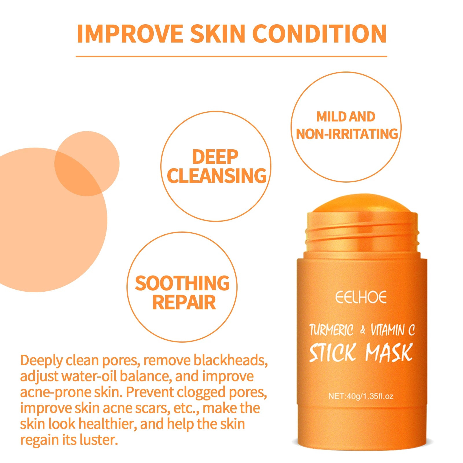 EELHOE Turmeric Skin Care Original Face Cream Serum Oil Stick Mask Body Whitening Anti Acne Lighten Dark Spot Moisturizing