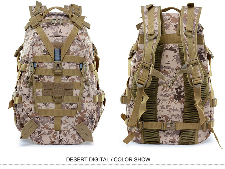 40L Tactical Backpack for Men Camping Hiking Backpacks Reflective Outdoor Travel Bags Survival Molle Climbing Rucksack Bag - Smarsty