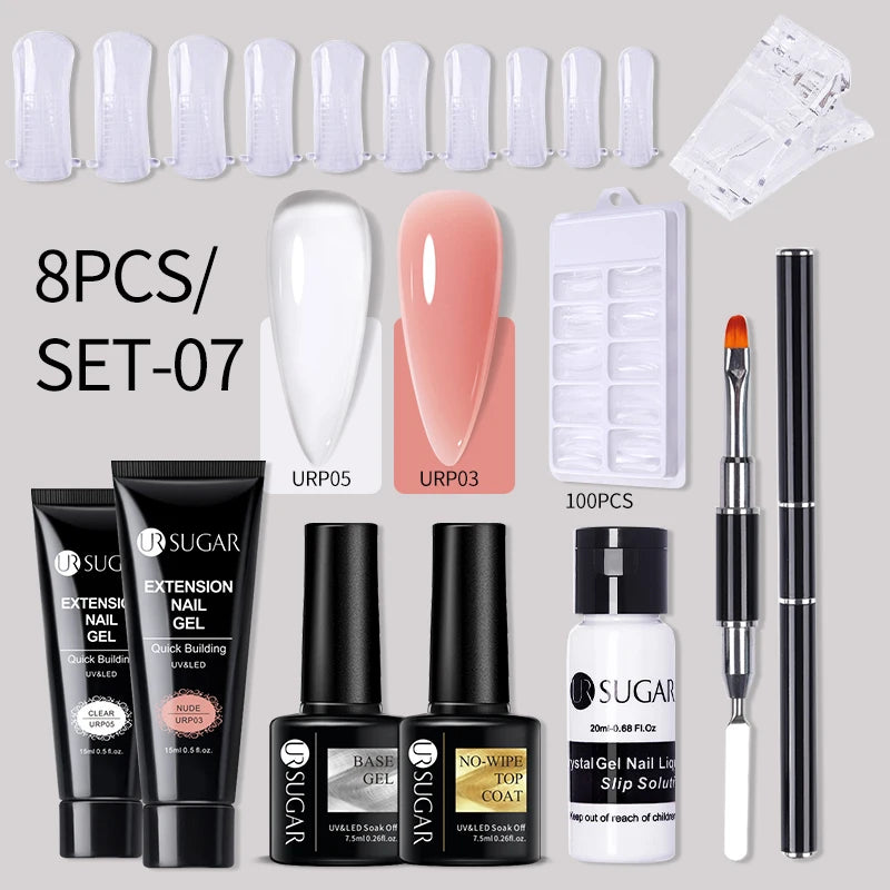 Nude Glitter Gel Nail Polish Kit for Long-Lasting Manicure - Smarsty