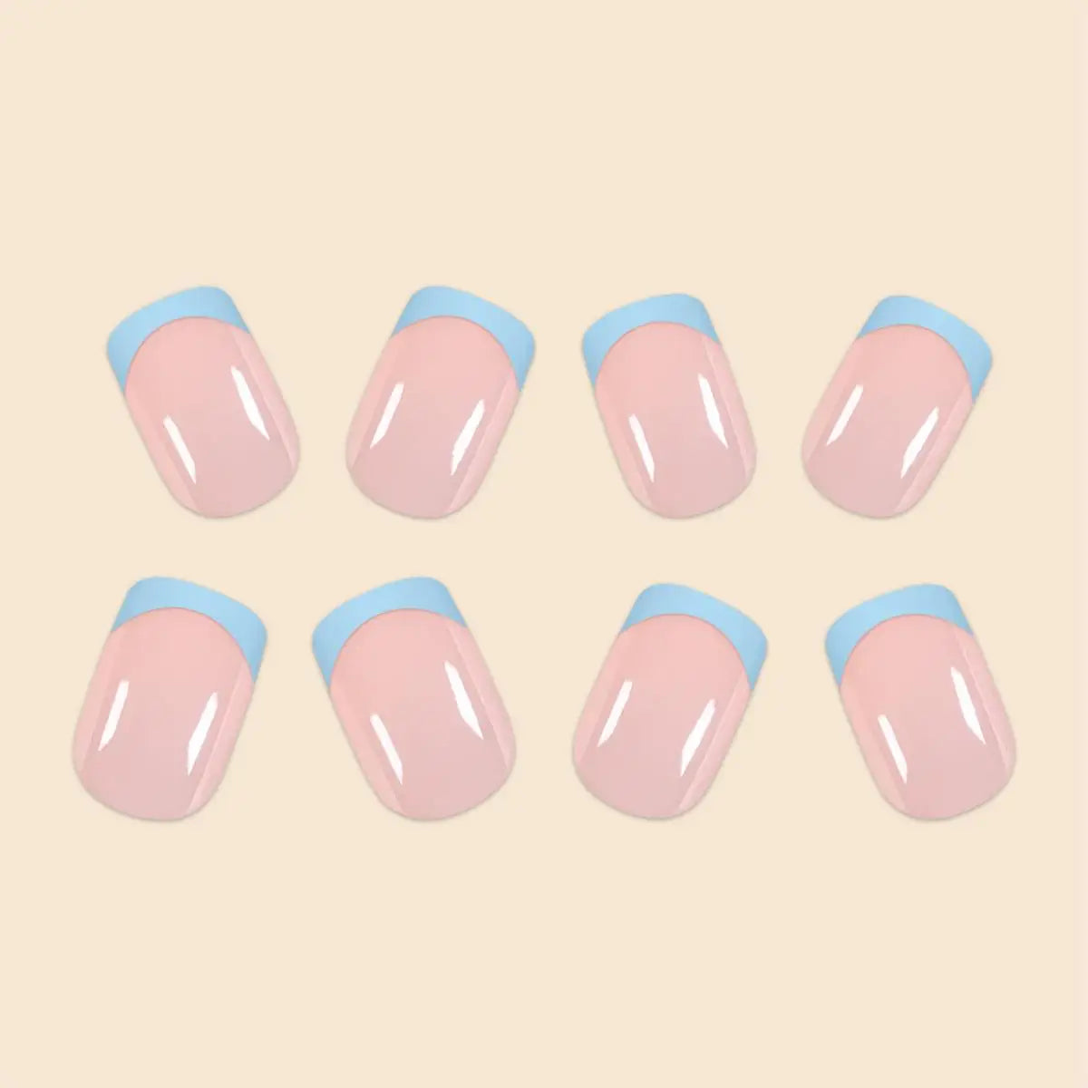 24 Pcs Women Short French Dual Color Press On Nails - Smarsty