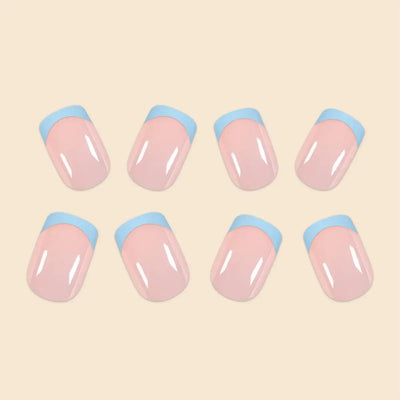 24 Pcs Women Short French Dual Color Press On Nails - Smarsty