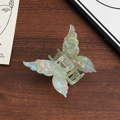 Pearlescent Butterfly Hair Claw 7cm Acetate Elegant Grip - Smarsty