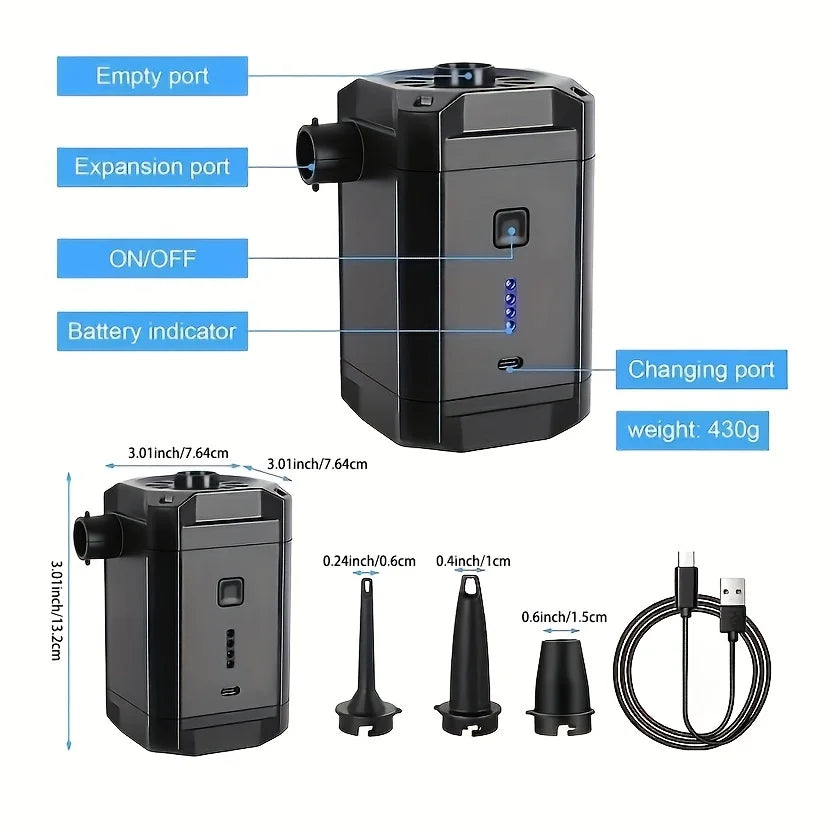 Portable Battery Powered Air Pump For Inflatables Outdoors - Smarsty