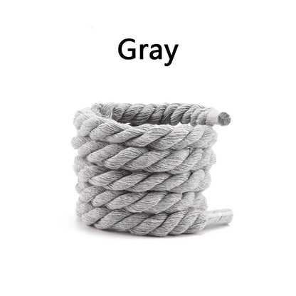 Quality Round Shoelaces Colorful 1CM Thicker Cotton Shoelace Running Sneakers Laces 1Pair 100/120/140CM Boots Shoe laces Shoes