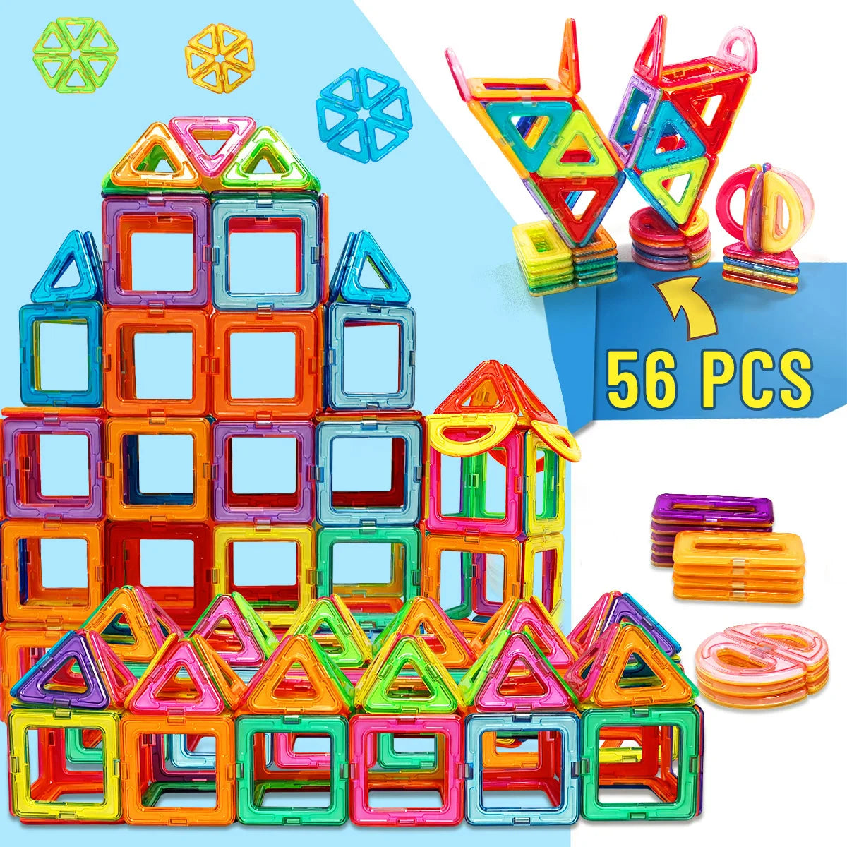 Magnetic Building Blocks DIY Magnets Toys medium size STEM Toys Construction Toys Learning Educational Magnet Toys - Smarsty