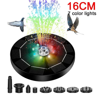 Solar Fountain Light with 7 Colors for Bird Baths - Smarsty
