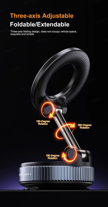 Magnetic Car Phone Holder 360 Rotation Vacuum Suction - Smarsty
