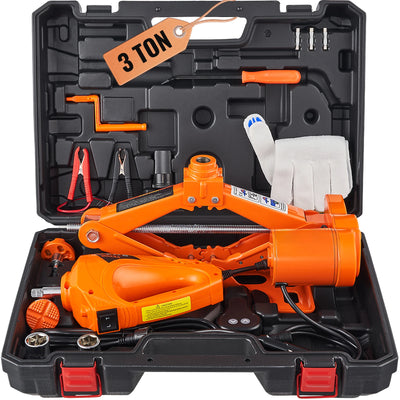 SucceBuy Electric Car Jack 3T Scissor Jack with Electric Impact Wrench 12V Portable Car Jack Lifting for SUV Truck Tire Change - Smarsty