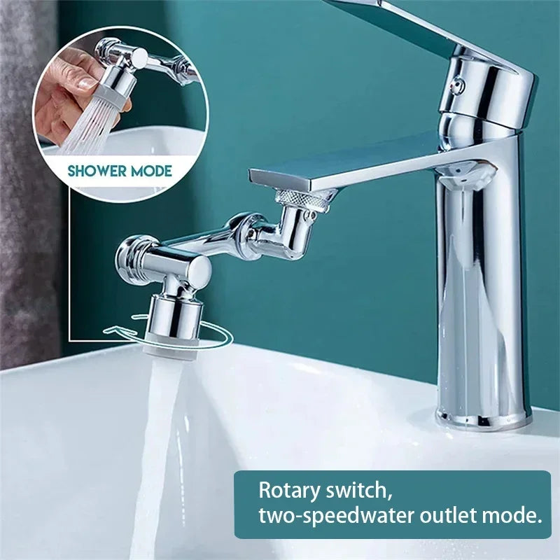 1080° Rotatable Extension Faucet Sprayer Head 2 Spray Modes Universal Bathroom Tap Extend Adapter Aerator - Smarsty