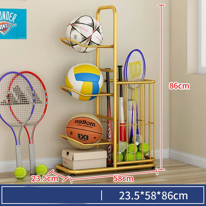 Indoor Children Basketball Storage Rack Put Ball Football Storage Basket Placed Rack Kindergarten Volleyball Stand Holder Space by Smarsty