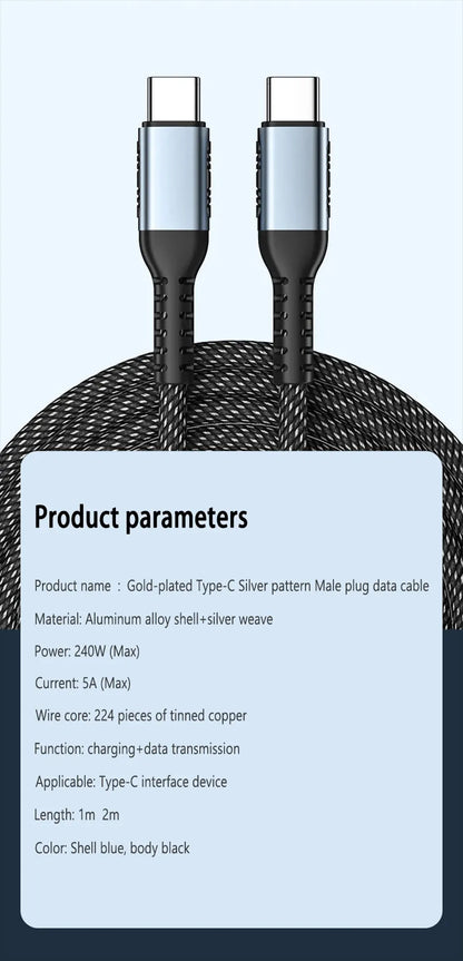 PD 240W Super Fast Charging Cable for Devices - Smarsty