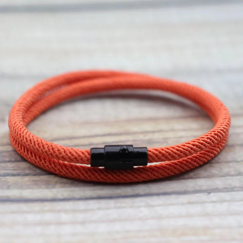 Double Layer Magnetic Buckle Men's Survival Bracelet - Smarsty