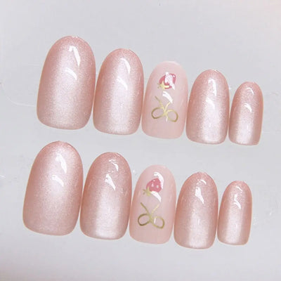24pcs Butterfly Cat Eye Press On Nails Easy DIY Manicure - Smarsty