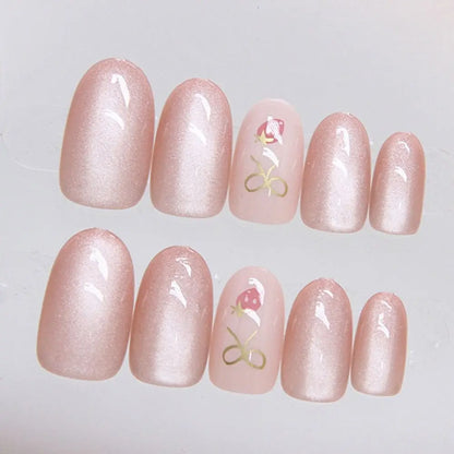 24pcs Butterfly Cat Eye Press On Nails Easy DIY Manicure - Smarsty