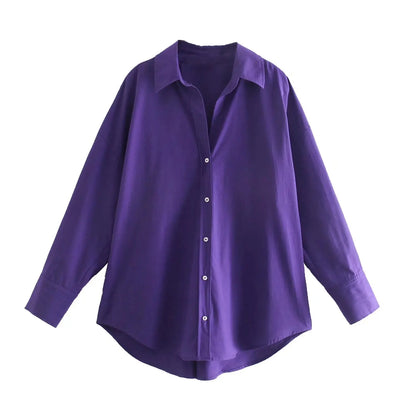 MUJER Women Shirt Multicolour Button Up Shirt Women Summer Long Sleeve Top Female Streetwear Oversize Shirts And Blouses Women - Smarsty