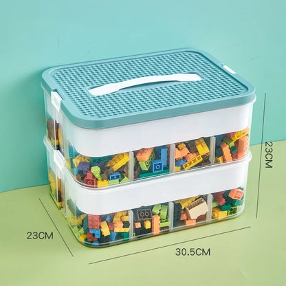 1/2/3 Layers Kids Building Block Storage Box Adjustable Sundries Container Classified Small Storage Container Toy Organizer Box