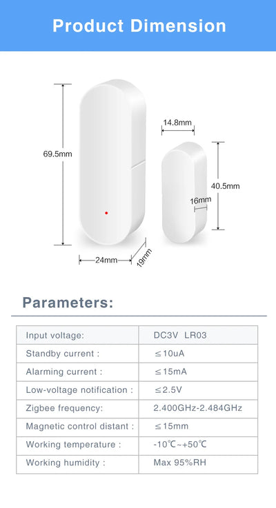 Zigbee Smart Door Window Sensor With EWeLink Control - Smarsty
