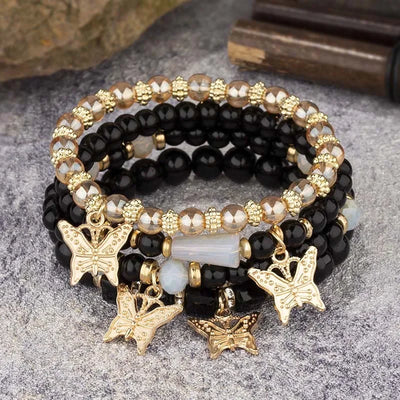 Trendy Butterfly Beaded Bracelet Set for Women - Smarsty