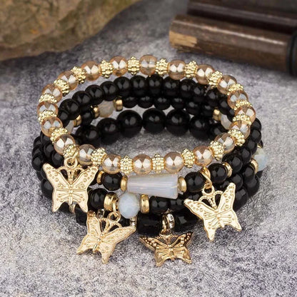 Trendy Butterfly Beaded Bracelet Set for Women - Smarsty