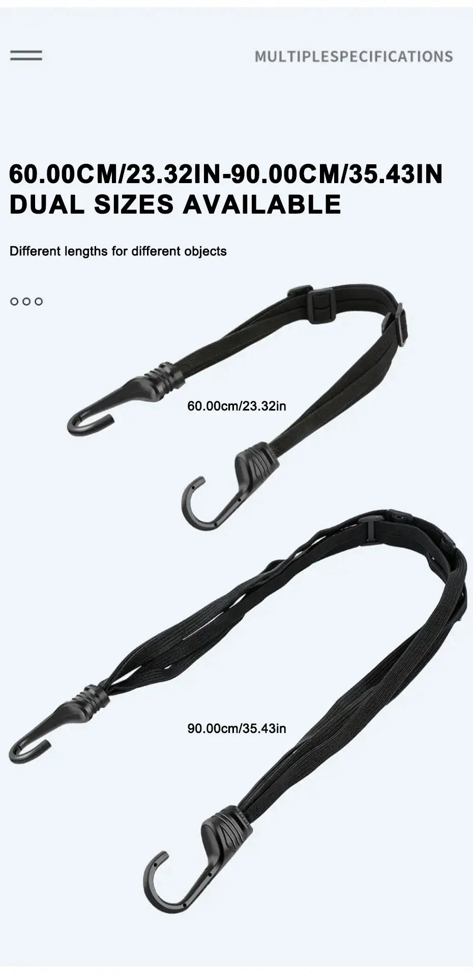SEAMETAL Motorcycle Back Seat Helmet Strips Elastic Rope Motorcycle Helmet Fixed Strap Adjustment Fix Rope Goods Strap 60cm/90cm - Smarsty