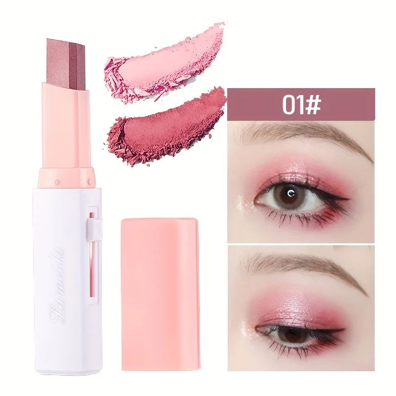 2 In 1 Waterproof Highlighter Eyeshadow Stick with Glitter - Smarsty