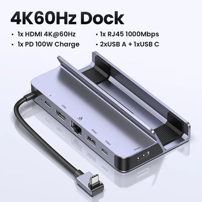 USB C Docking Station For Steam Deck 4K60 HDMI RJ45