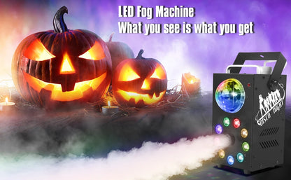 U'King 700W Smoke Machine Wireless Remote Control Effect Fogger 3in1 LED RGB Stage Light Fog Machine DJ Halloween Christmas