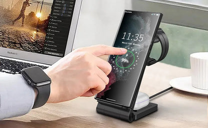 Three In One Wireless Charger Station With Fast Charging - Smarsty