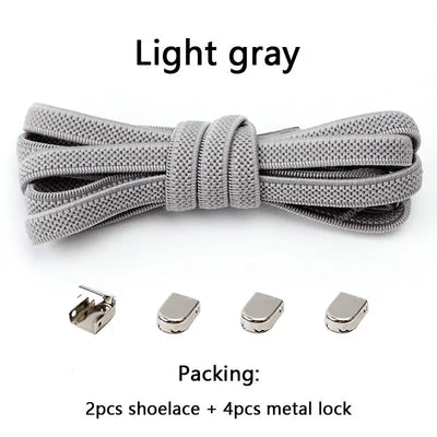 No tie Shoe laces Elastic laces Sneakers Flat Shoelaces without ties Quick Shoelace for Shoes Kids Adult One Size fits All Shoes - Smarsty