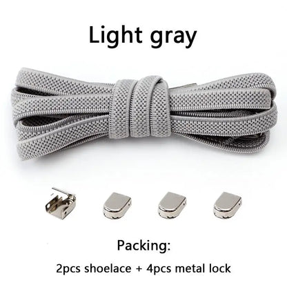 No tie Shoe laces Elastic laces Sneakers Flat Shoelaces without ties Quick Shoelace for Shoes Kids Adult One Size fits All Shoes - Smarsty