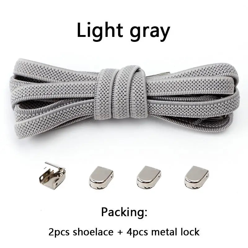 No tie Shoe laces Elastic laces Sneakers Flat Shoelaces without ties Quick Shoelace for Shoes Kids Adult One Size fits All Shoes - Smarsty