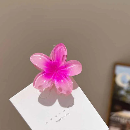6 Pack Hawaiian Gradient Flower Hair Clips Small Set - Smarsty