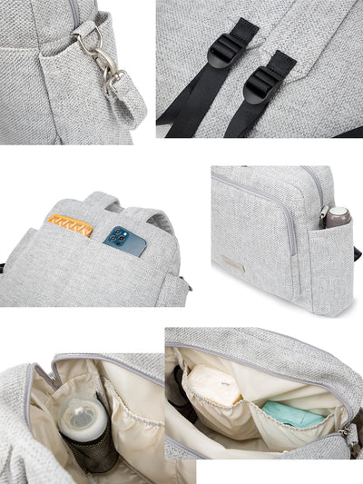 Soboba 2023 New Diaper Bags for Mother Waterproof Large Capacity Solid Polyester Diaper Backpacks Travel Bag for Newborn Baby by Smarsty