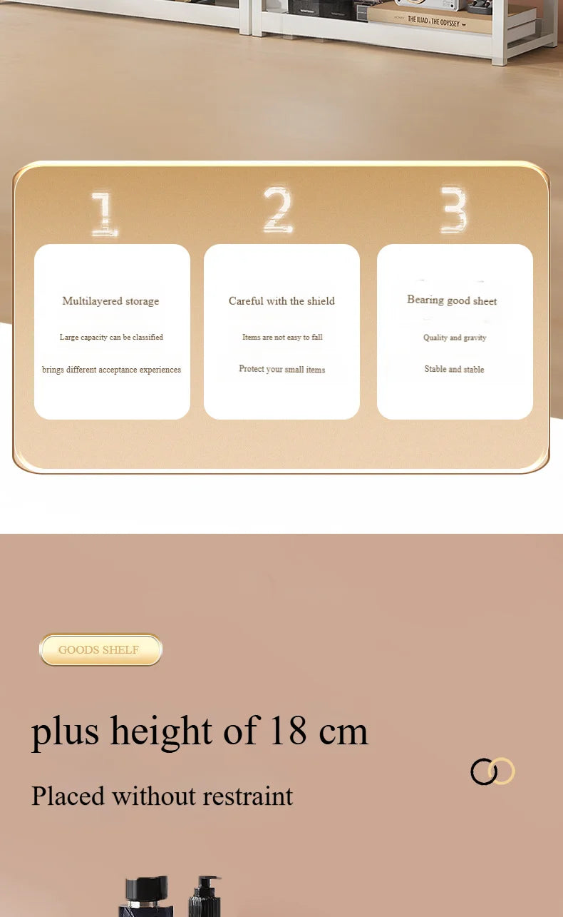 3-Tier Multifunctional Storage Shelf，Space-Saving Desktop Shelf，Desk Shelf，organizer，Non-slip Design and Easy To Assemble by Smarsty