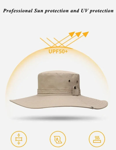 New Sun Protection Fishing Hat Summer Breathable Mesh Camping Hiking Caps Anti-UV Sun Hat Mountaineering Caps Men's Panama Hat by Smarsty