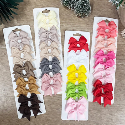Handmade Baby Girls Bow Hair Clips Set Nontoxic Soft - Smarsty