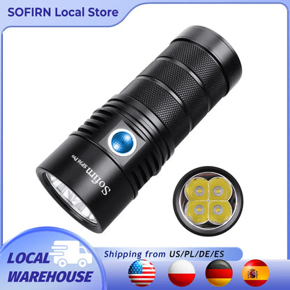 Sofirn SP36 Pro 8000lm Powerful LED Flashlight  4*SST40 USB C Rechargeable 18650 Torch
