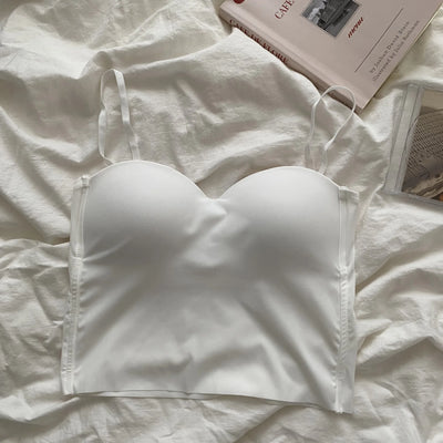 Seamless Camisole for Women Fitness Crop Tops Summer Thin Elegant Sexy All-match Casual One-piece Ice Silk Underwear Tanks Top - Smarsty