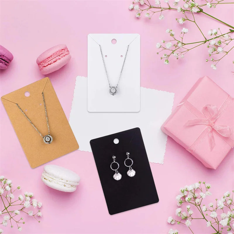 50 Pack Blank Jewelry Cards for Necklaces and Earrings - Smarsty