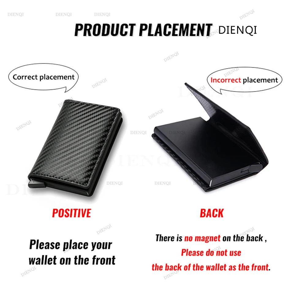 Anti Rfid Carbon Fiber ID Credit Card Holder Men Wallets Mini Automatic Pop up Bank Cardholder Case Minimalist Vallet Choice