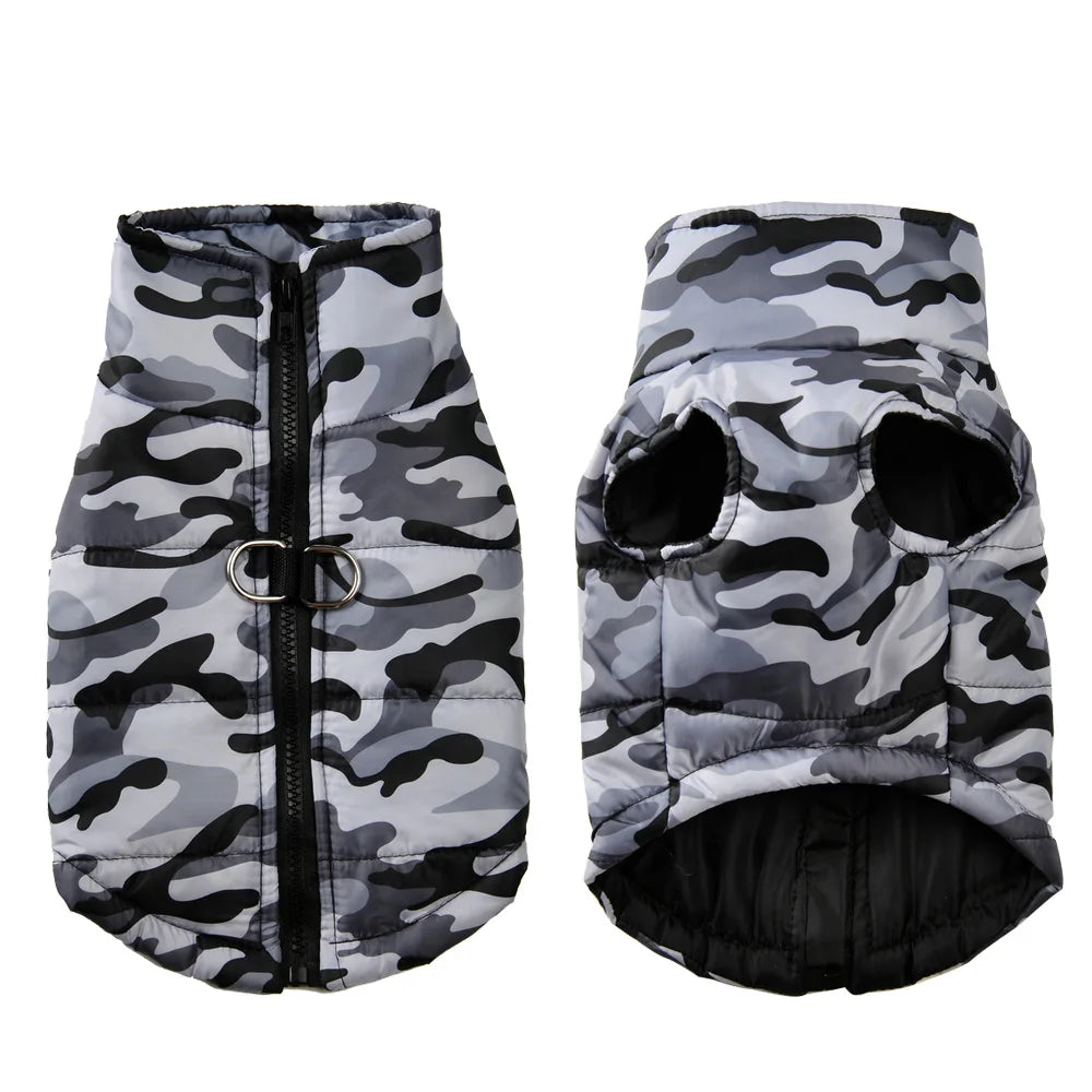 Waterproof Winter Dog Coat with Camouflage Print - Smarsty