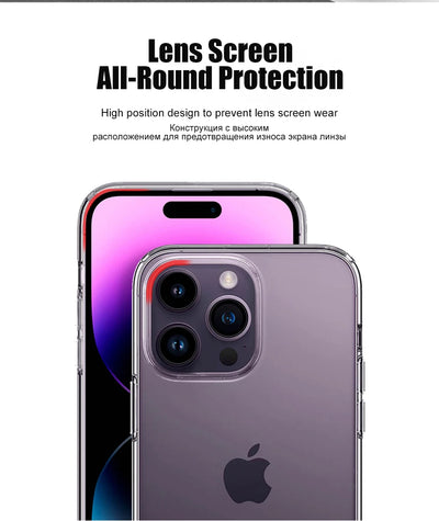Luxury Clear Silicone Phone Case For iPhone 16 15 14 13 12 11 Pro Max XR X XS 7 8 Plus Shockproof Transparent Bumper Back Cover by Smarsty