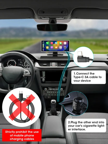 4K Dash Cam Dual Lens Car DVR With Wireless CarPlay - Smarsty