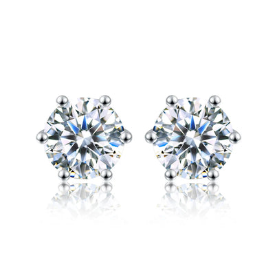 Certified D Color Moissanite Stud Earrings Gold Plated - Smarsty