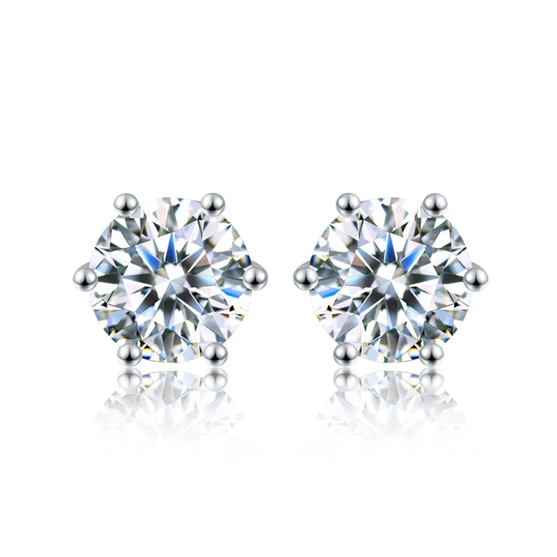 Certified D Color Moissanite Stud Earrings Gold Plated - Smarsty