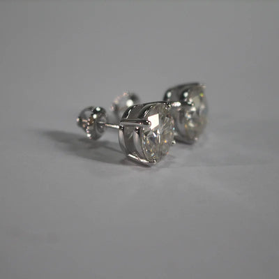 Moissanite Studs 0.5 To 2Ct Sterling Silver Screw Back - Smarsty