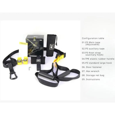 Suspension Training Strap Fitness Strength Power Suspension Trainer Adjustable Yoga Strap Wall Mount Professional Trx Tensioner by Smarsty